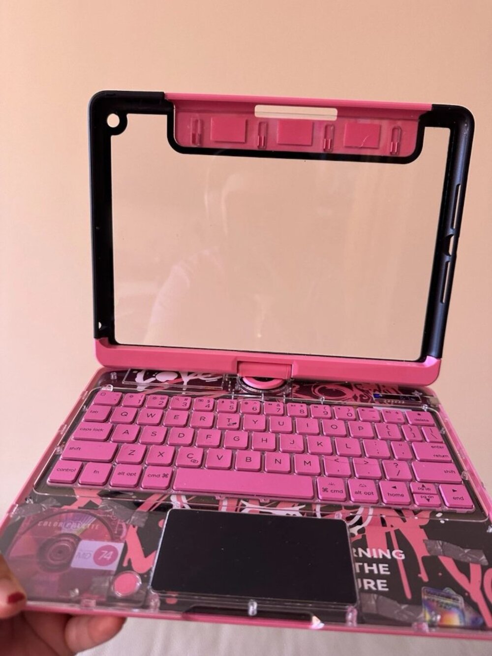 MAVE Transparent 360 Pink iPad Pro 10.5 Bluetooth Keyboard Case Cover